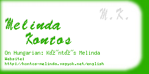 melinda kontos business card